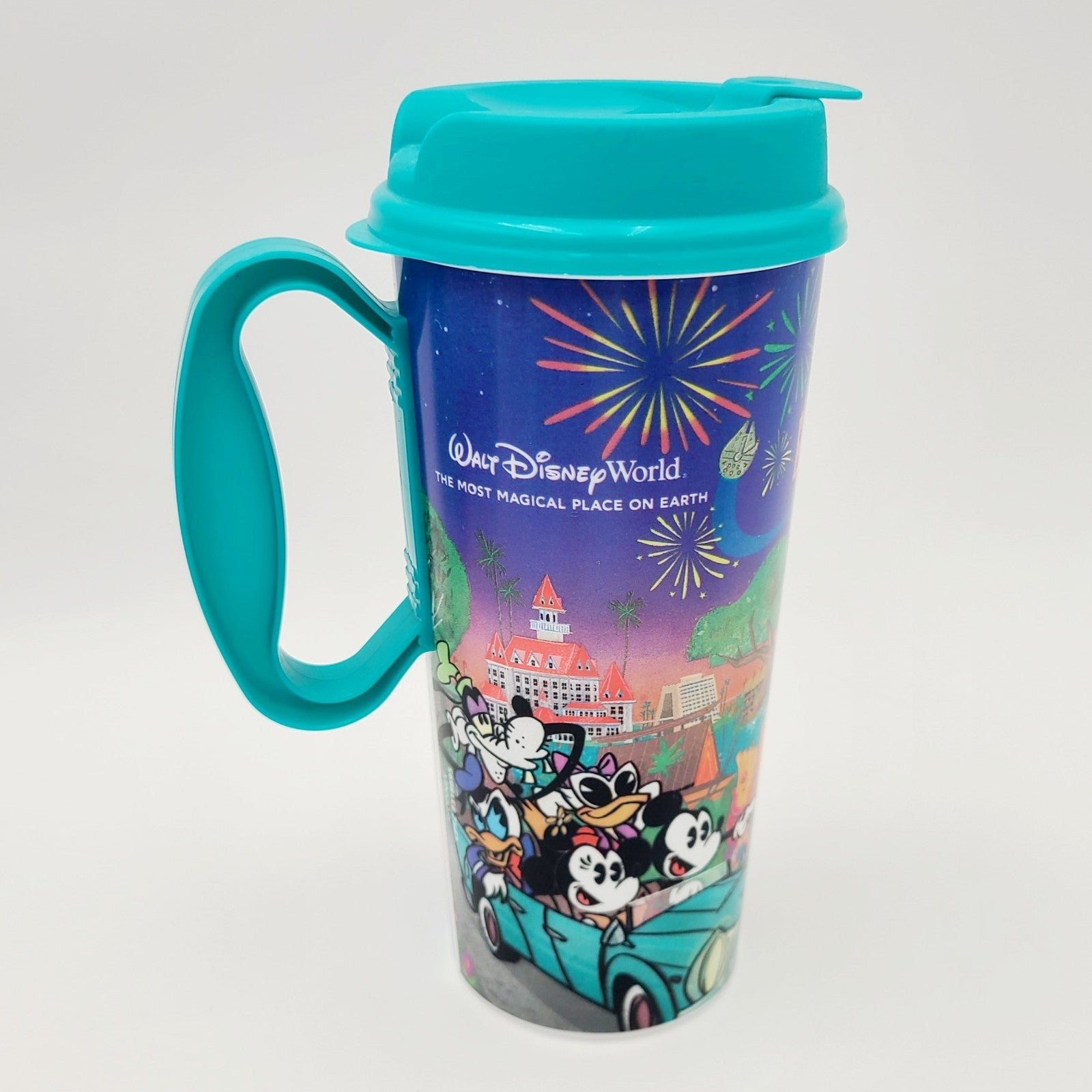 Walt Disney World Parks Resort Refillable Theme Park Cup Souvenir Mug Blue Lid
