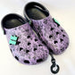*M5 / W7* Disney Parks Haunted Mansion Purple Wallpaper Crocs Adult Shoes Glow
