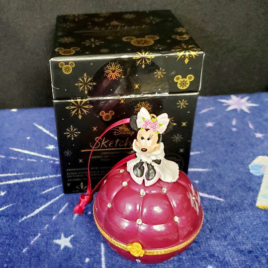 2022 Disney Parks Sketchbook Ornament Engagement Box Minnie Mouse Wedding New