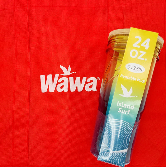 NEW 2024 Wawa Tumbler w/ Reusable Straw Set 24 oz Summer Beach Mug Island Surf