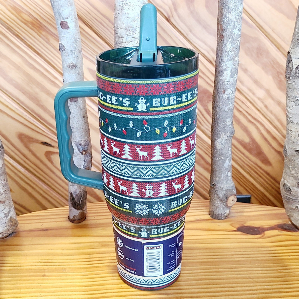 Buc-ee's 2026 Christmas Yukon 40 oz Tumbler Reindeer Beaver Red Ugly Sweater NEW