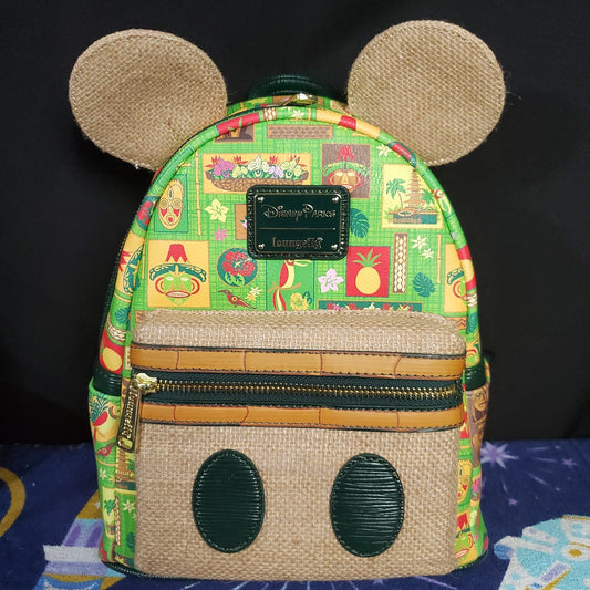 NEW Enchanted Tiki Room Disney Mickey Mouse Main Attraction Loungefly Backpack