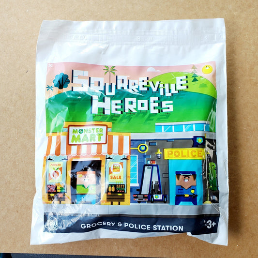 Wendy’s Squareville Heroes Grocery & Police Station Kids Meal Toy NIP NEW Wendys