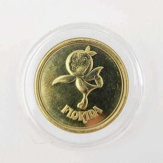 *Orange Bird Coin* Walt Disney World Parks Golden Color Metal Medallion Florida