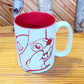 Buc-ee's Beaver Face Etched Ceramic 16 Oz Coffee Cup Mug White RED Minimalist