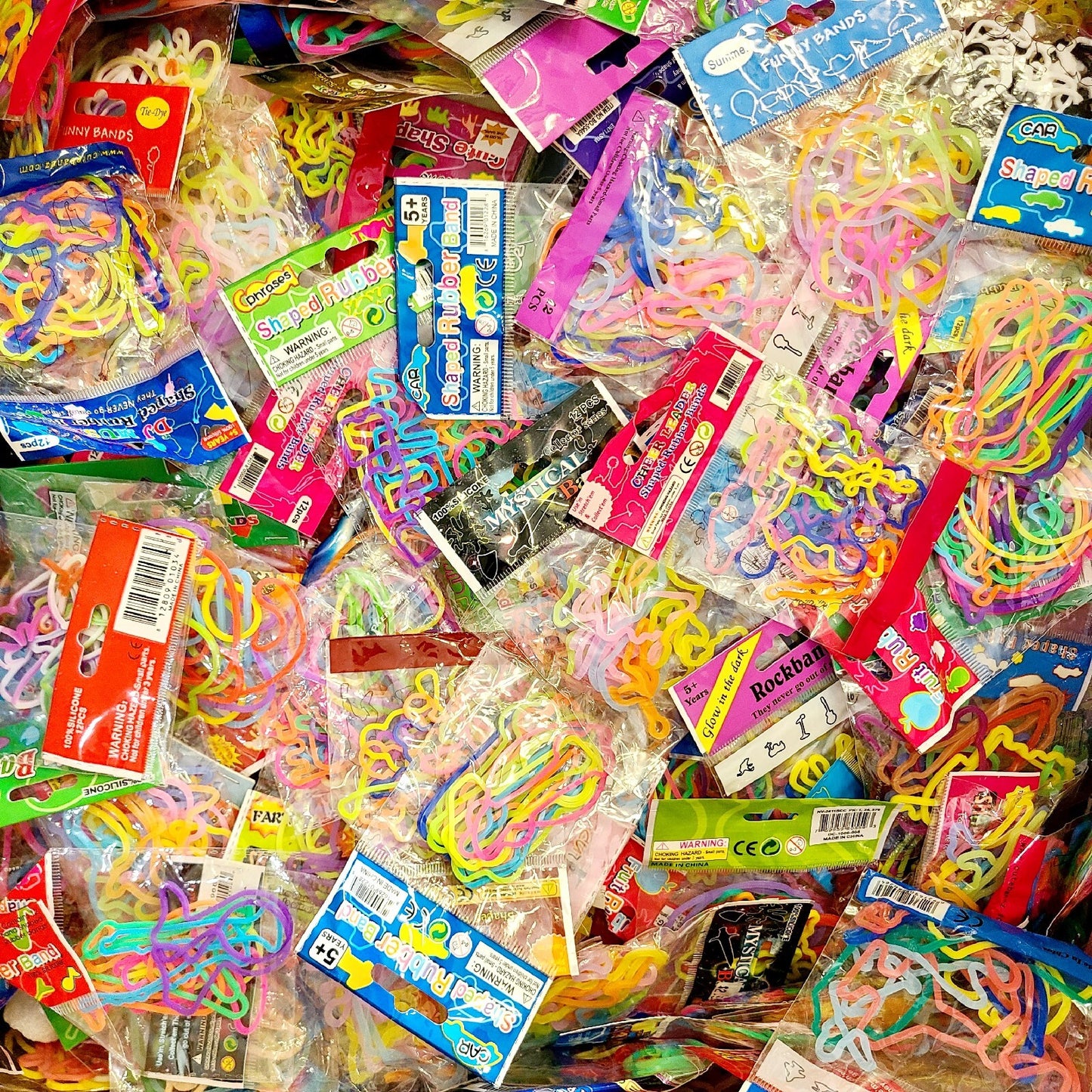 NEW 5 Packs = 60 Individual Pieces Assorted Silly Bands Rubber Band Bracelets