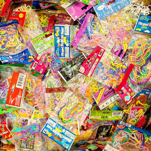 NEW 5 Packs = 60 Individual Pieces Assorted Silly Bands Rubber Band Bracelets