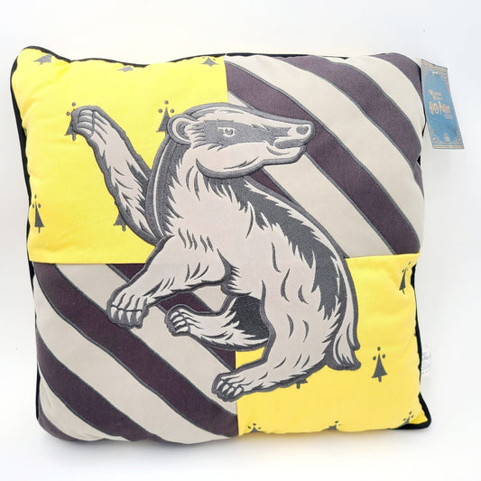 NEW Harry Potter Hufflepuff Pillow  Universal Studios Wizarding World 16" x 16