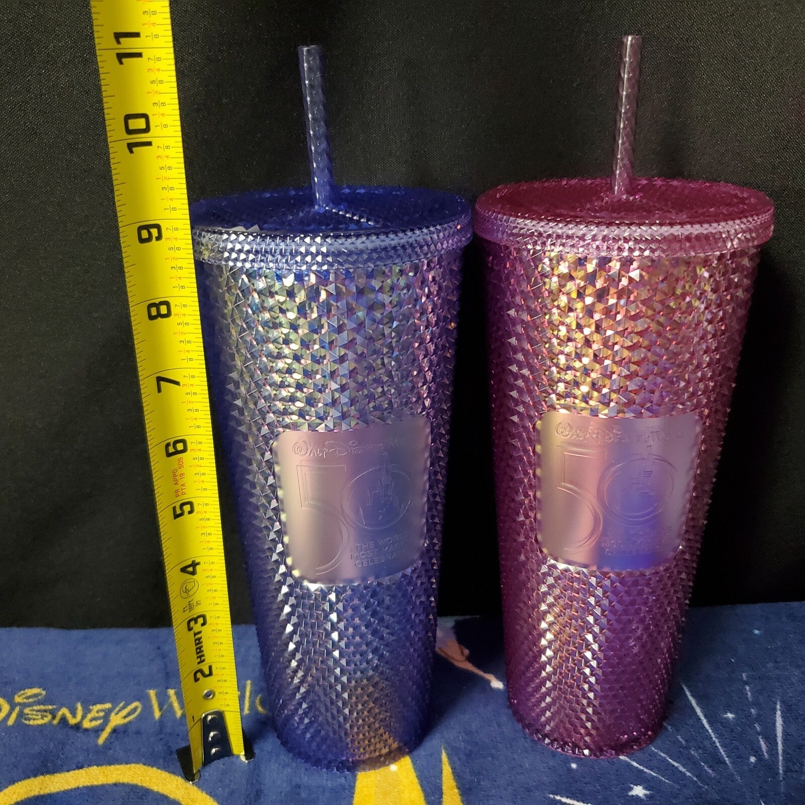 *Set of 3* Disney Parks Starbucks 50th Anniversary Blue, Pink, Green Stud Bling