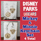 Disney Parks UGears Keychain Set Mickey & Minnie Mouse Set 4 Wooden Puzzles