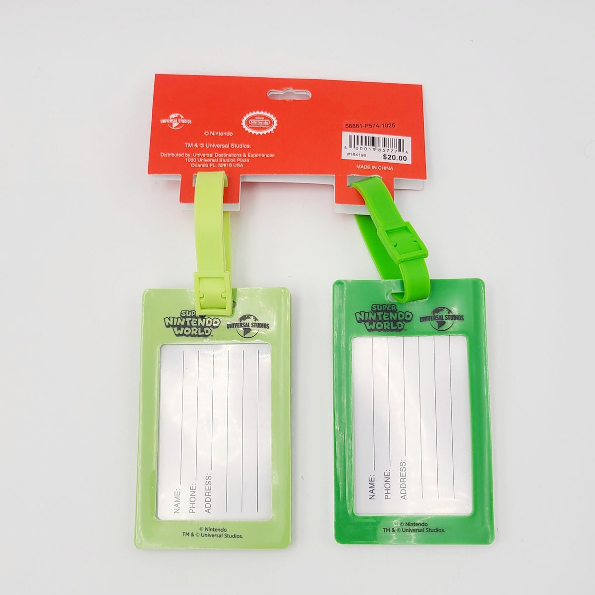 *2-Pack Set* Universal Studio Super Nintendo World Yoshi Luggage Tag Set Orlando