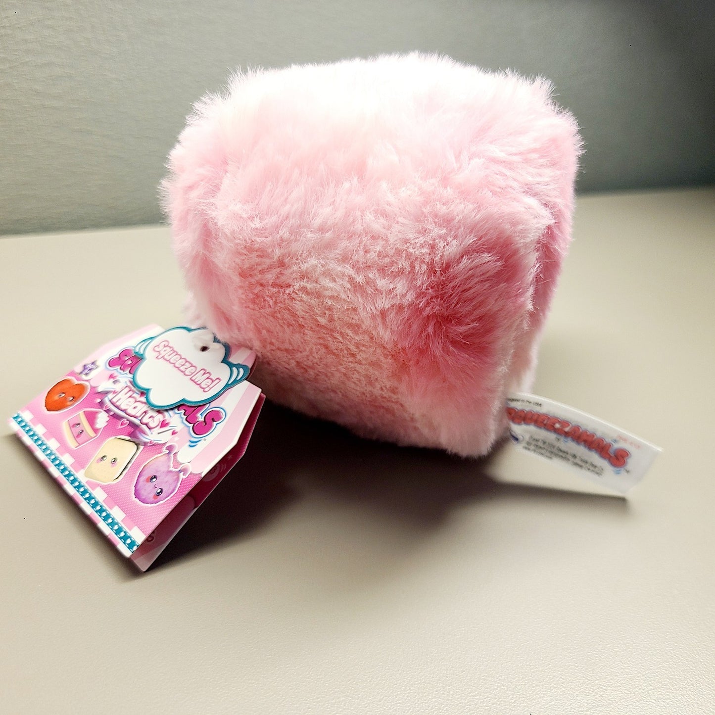 Squeezamals SET Heart Series Pink Furry Plush Unicorn Horn Red With Wings Stress