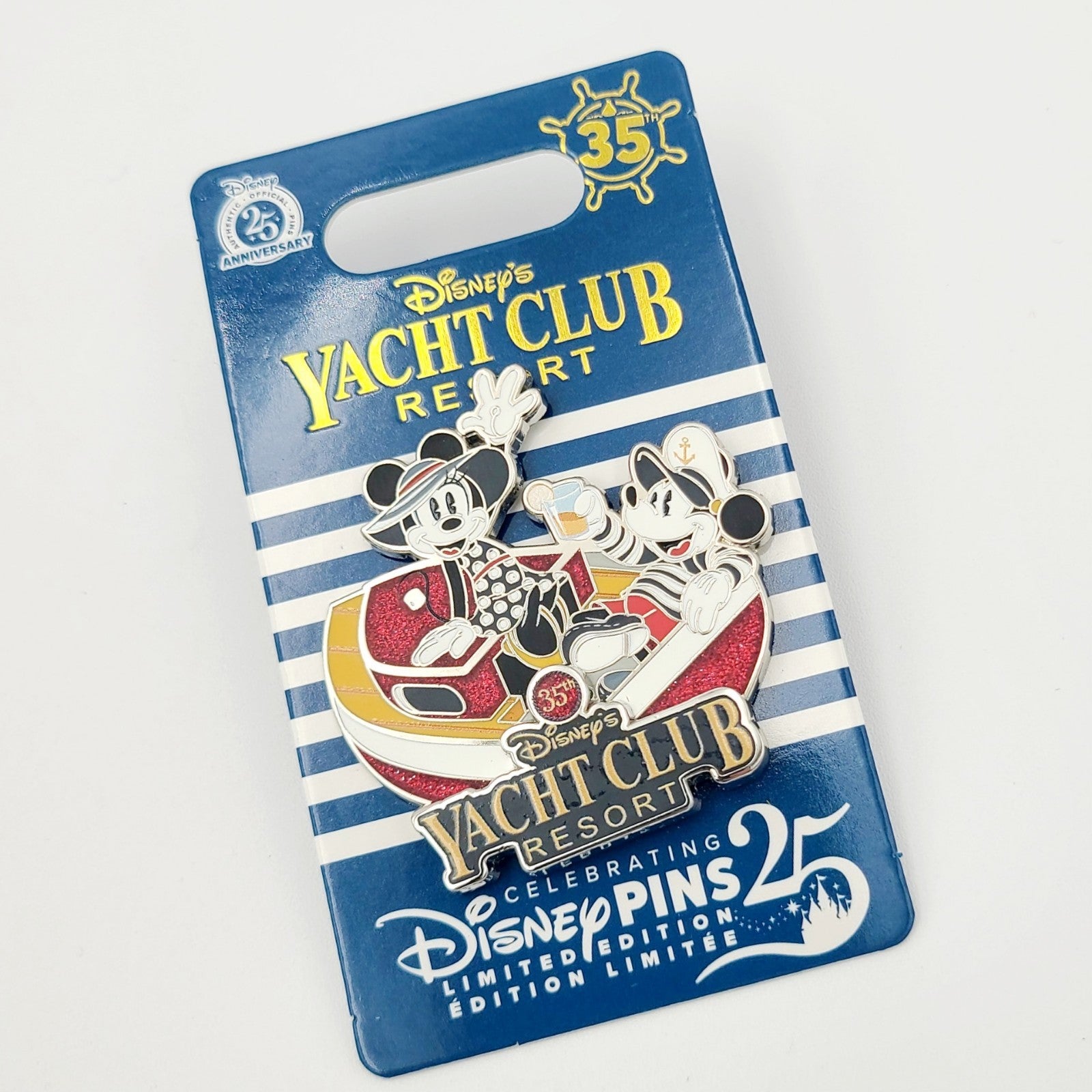 2025 Disney Parks Yacht Club Resort 35th Anniversary LE 2000 Pin Mickey & Minnie