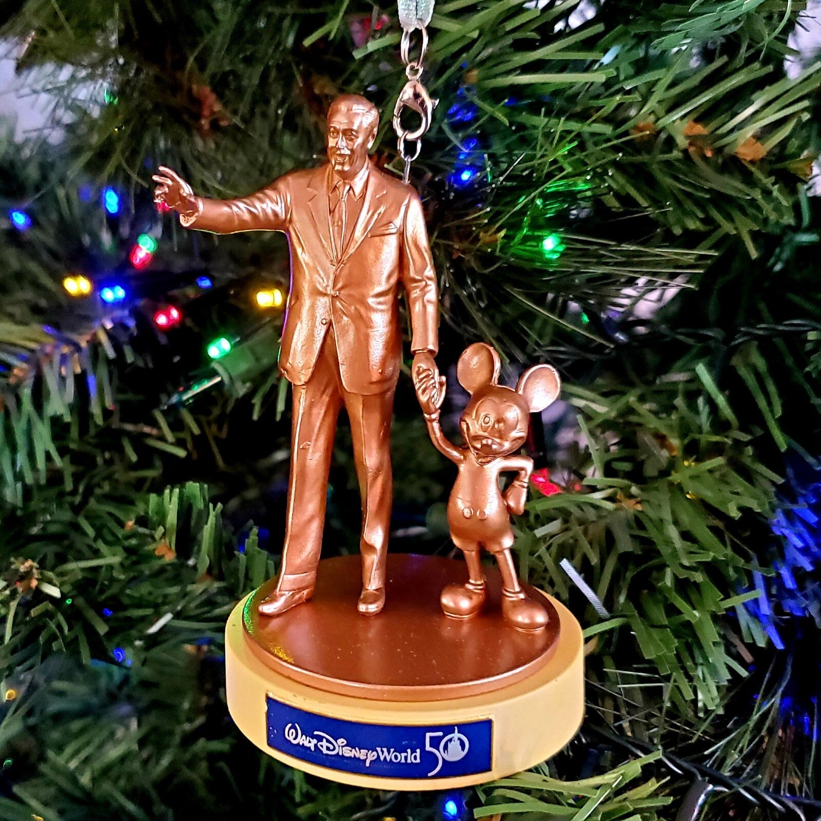 Walt Disney World Parks 50th Anniversary Partners Walt & Mickey Mouse Ornament