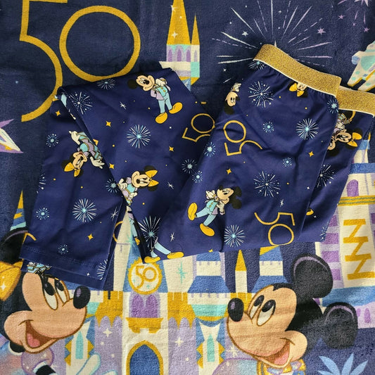 *Kids Large* 2021 Walt Disney World Park 50th Anniversary Mickey Minnie Leggings