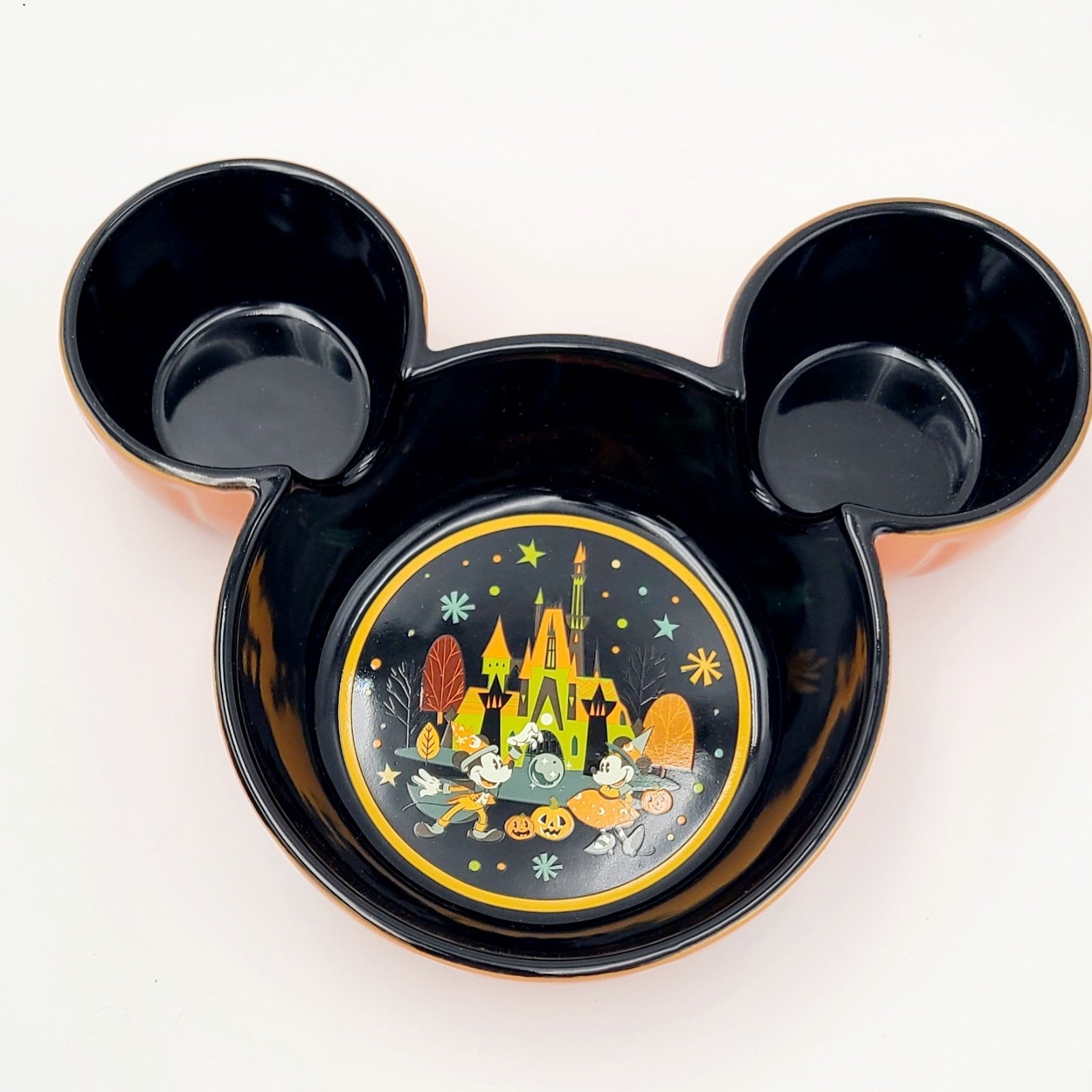 2025 Disney Parks Home Halloween Mickey & Minnie Mouse Pumpkin Candy Bowl Dish