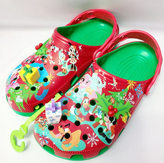 *M6/W8 Adult Crocs* 2023 Disney Parks Christmas Holiday Mickey & Friends Clogs