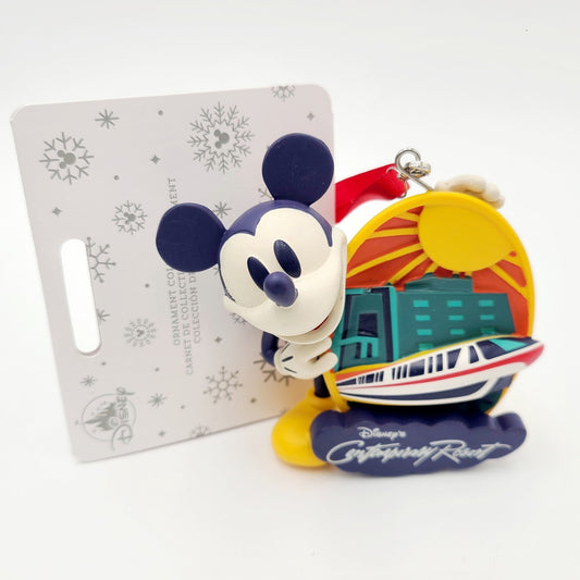 2025 Disney World Parks Contemporary Resort Monorail Mickey Mouse Ornament New