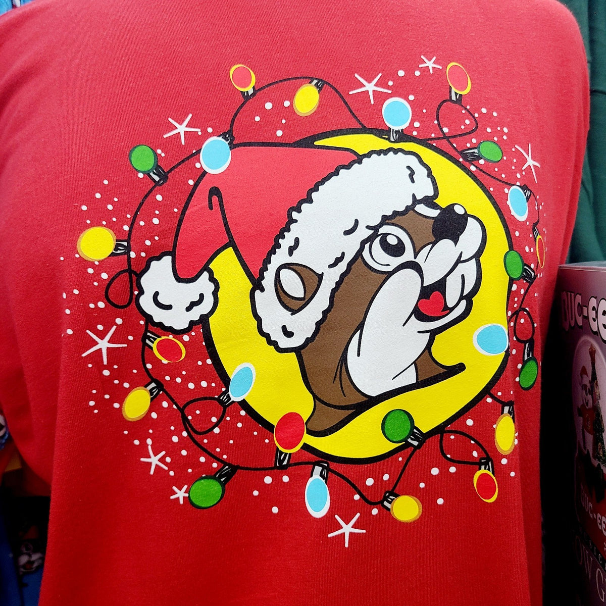 LARGE 2026 Buc-ee's Christmas Tree Shirt BELIEVE Bucees Beaver Reindeer Lights