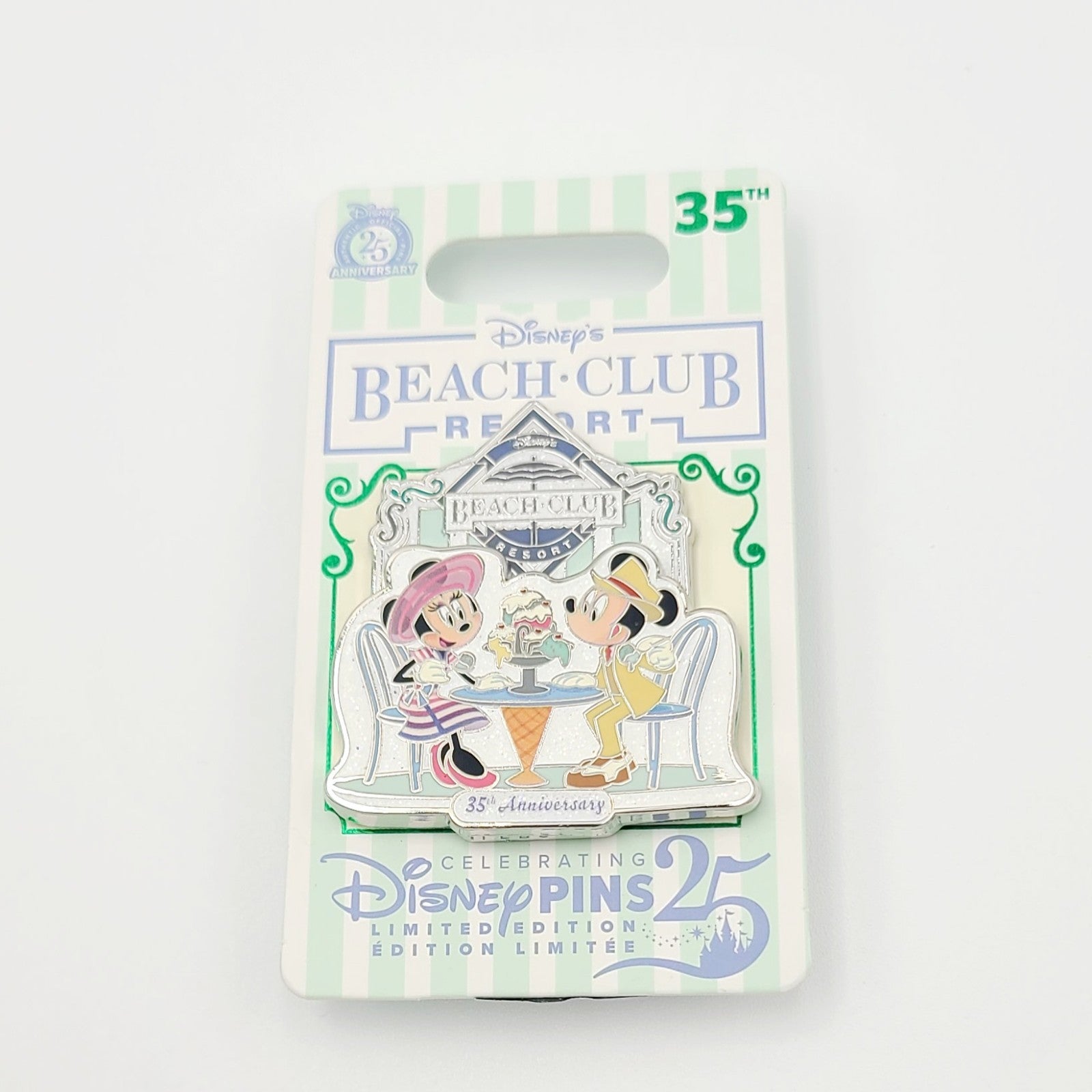 2025 Disney Parks 35th Anniversary  Beach Club Resort Mickey Minnie Pin LE 2000