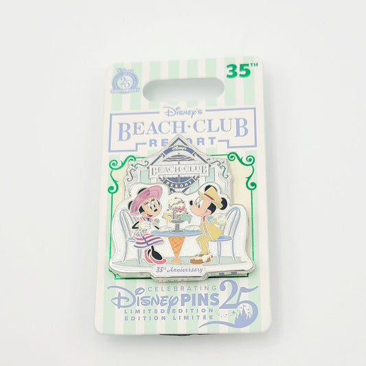 2025 Disney Parks 35th Anniversary  Beach Club Resort Mickey Minnie Pin LE 2000