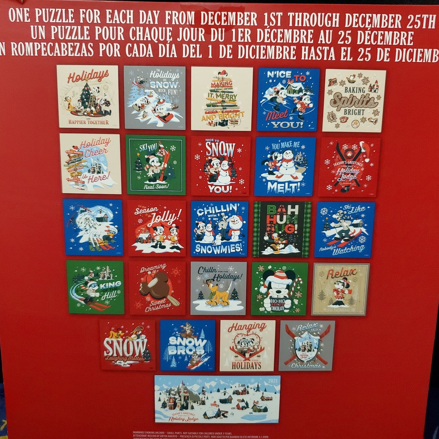 Disney Park Mickey Mouse & Friends Mini Puzzle Advent Calendar Christmas Holiday