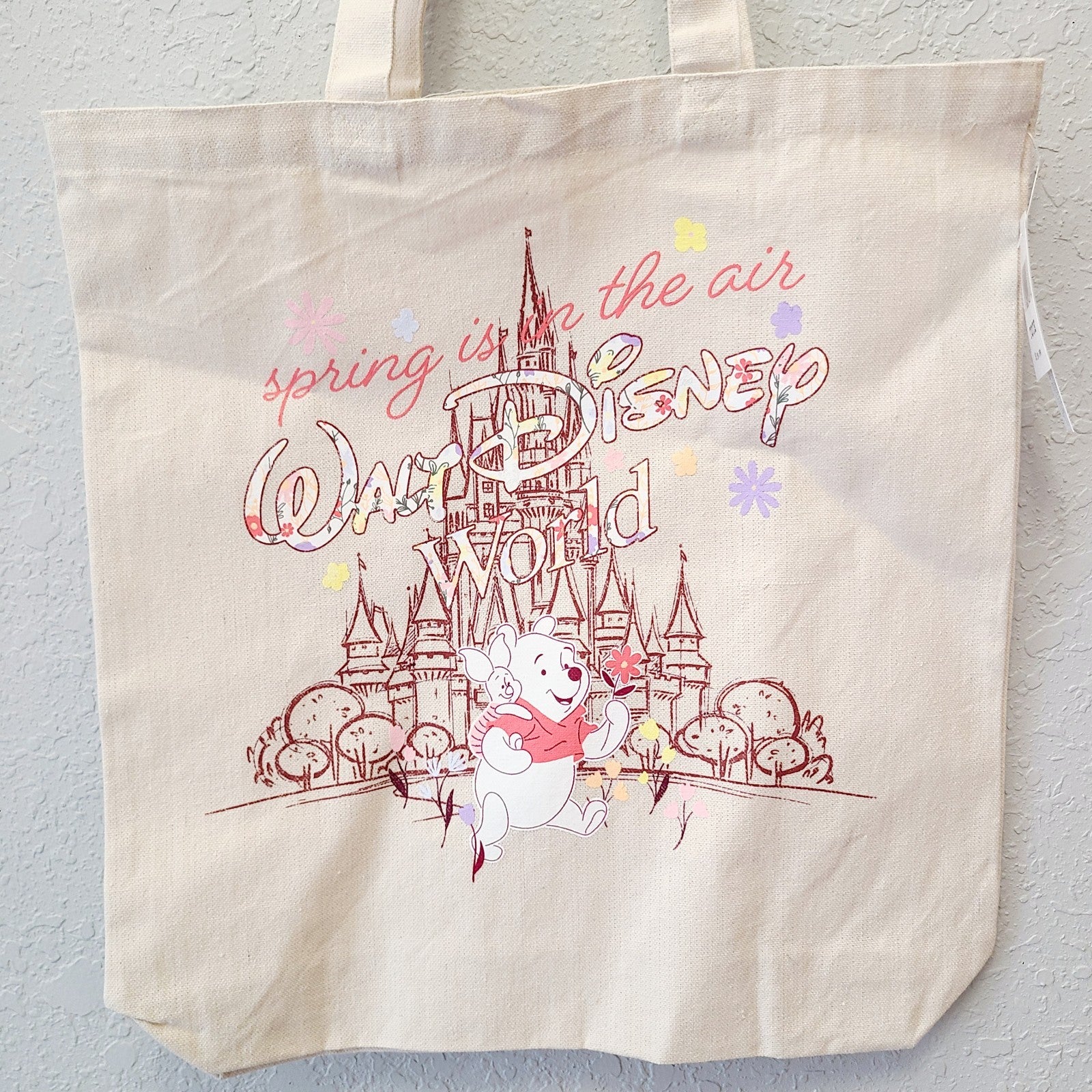 2026 Walt Disney World Park Winnie the Pooh Spring is in the Air Tote Bag Piglet