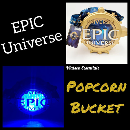 EPIC Universe Universal Orlando Florida Logo Light Up Popcorn Bucket New