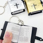 *12 TOTAL Keychain Bible* 4x Gold Silver Black Paper Pendant Holy Religious
