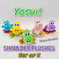 Set of 5 EPIC Universal Studios Super Nintendo World Yoshi Shoulder Magnet Plush