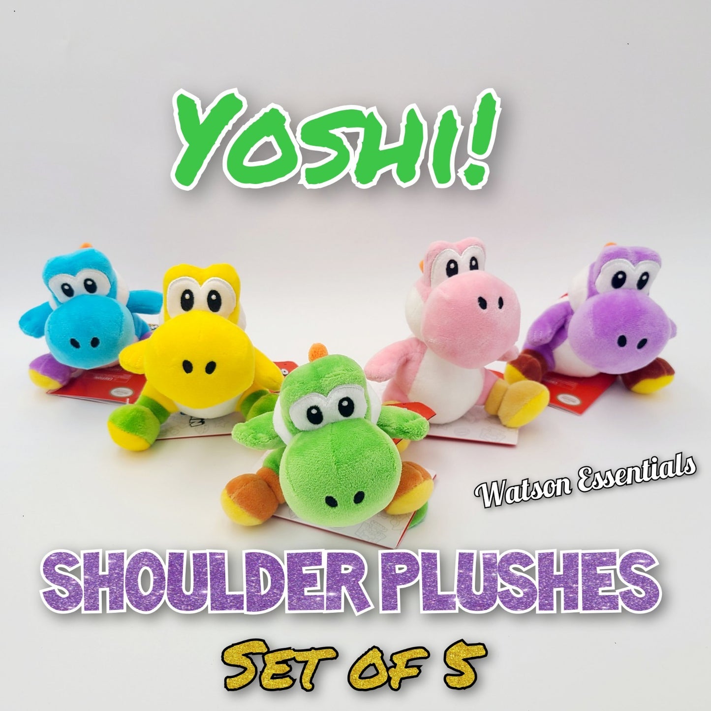 Set of 5 EPIC Universal Studios Super Nintendo World Yoshi Shoulder Magnet Plush