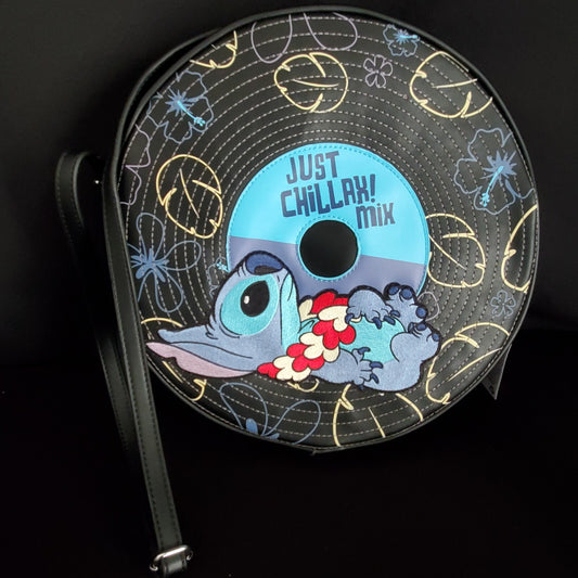 2021 Disney Parks The Dress Shop Stitch Vinyl Record Crossbody Purse NEW NWT