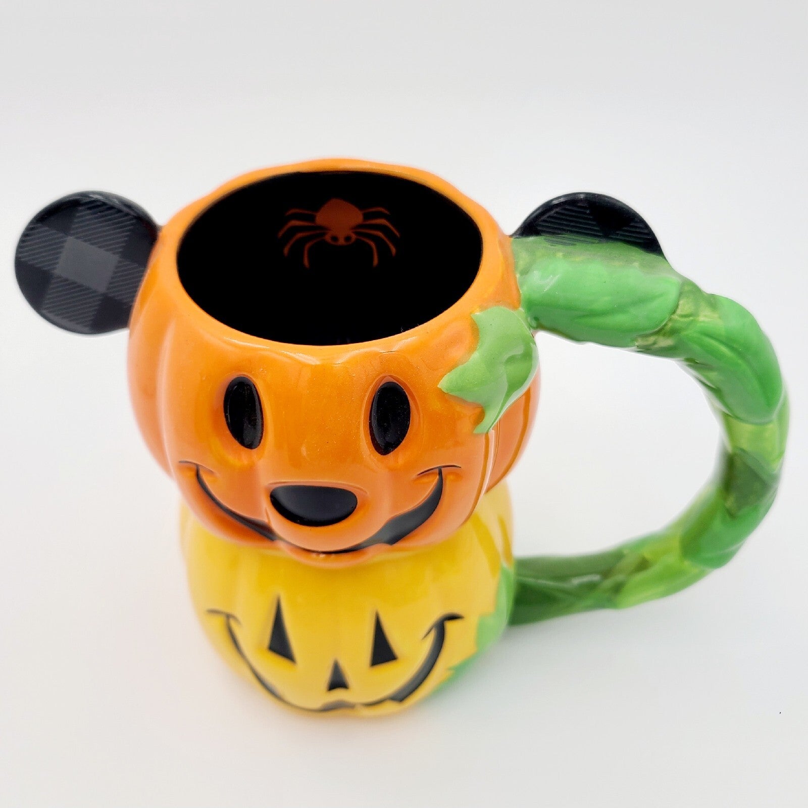 2021 Disney World Parks Halloween Mickey Pumpkin Stack Coffee Mug Stein Spider