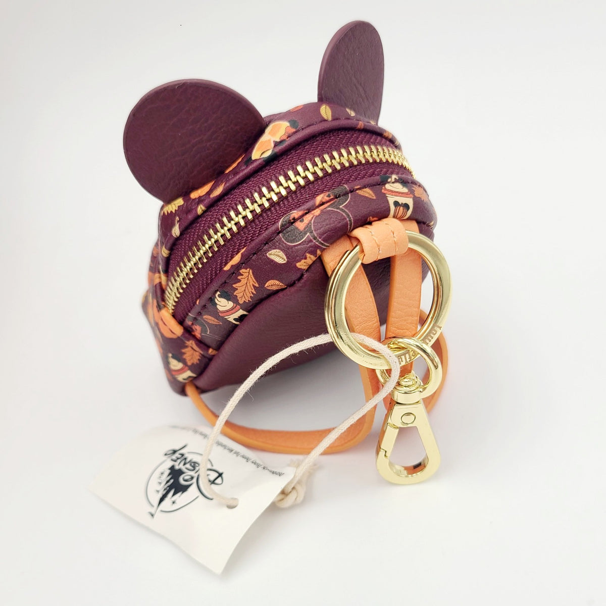 2026 Disney Parks Loungefly Minnie Fall Autumn Corduroy Mini Backpack & Keychain