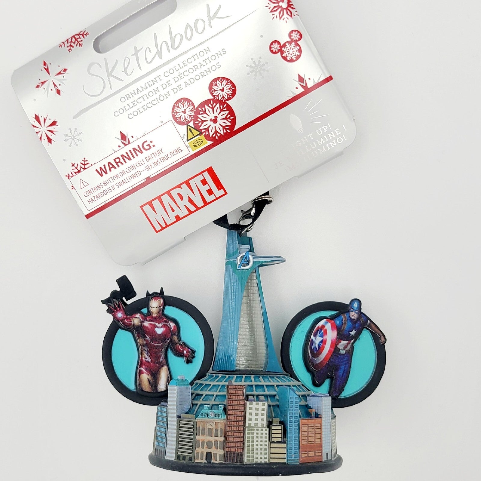 Disney Parks Marvel Avengers Iron Man Captain America Ear Hat Christmas Ornament