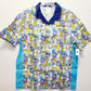 MEDIUM Walt Disney World Parks Shirt Adult Blue Gold 50th Anniv Mickey Button Up