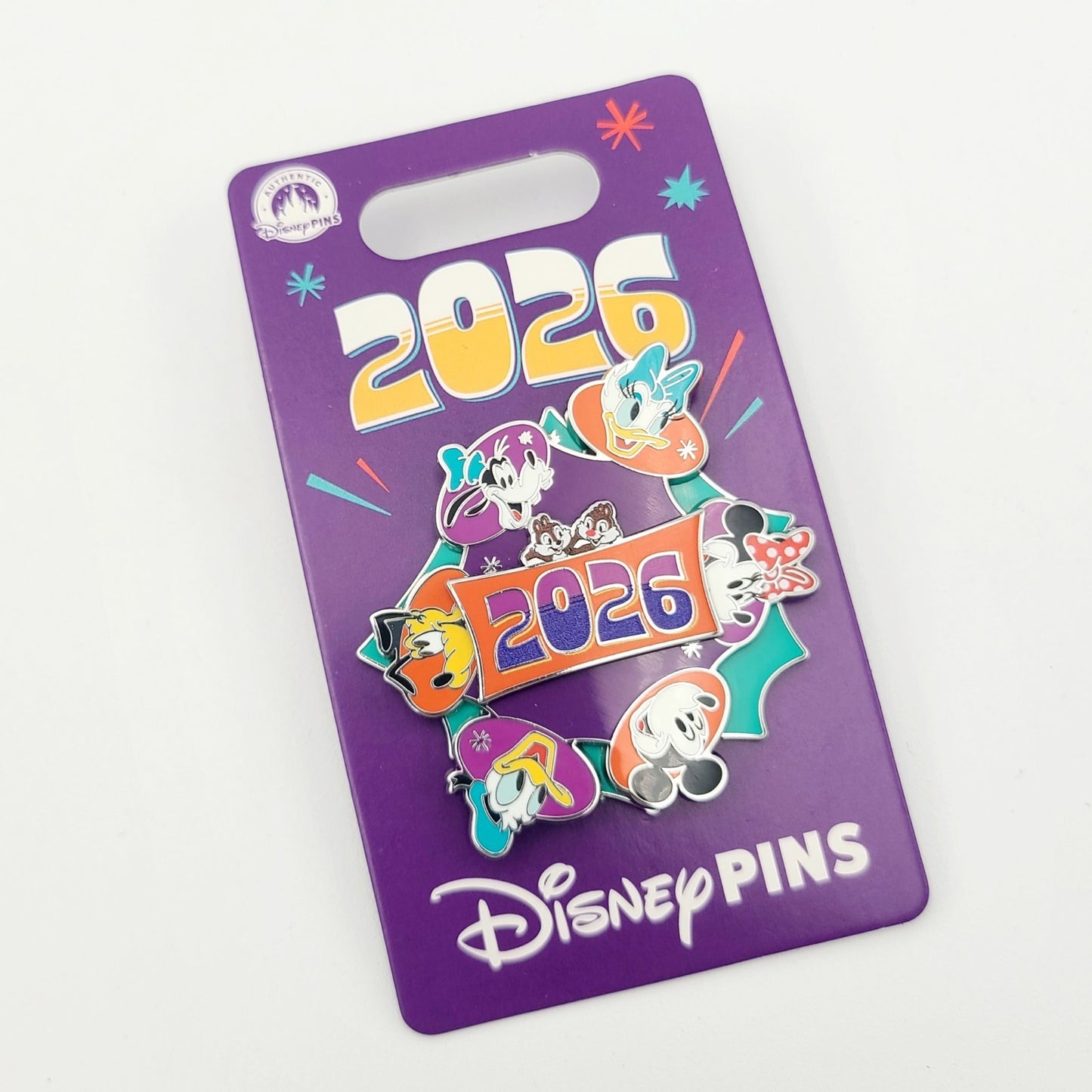 2026 Disney Parks Dated Spinner Mickey Minnie Donald Daisy Goofy Chip Dale Pin