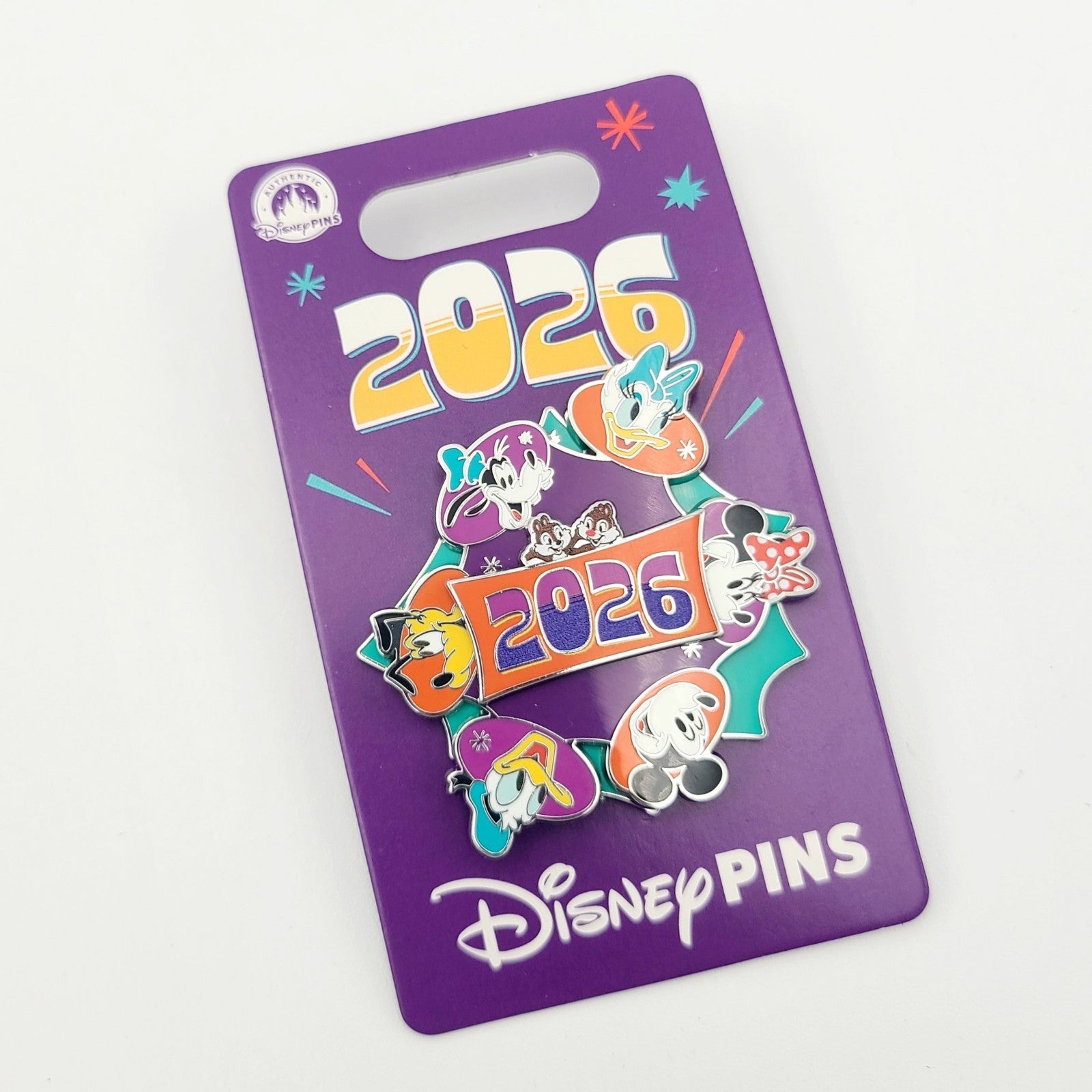 2026 Disney Parks Dated Spinner Mickey Minnie Donald Daisy Goofy Chip Dale Pin