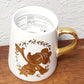 NEW Disney Parks Mickey & Minnie Mouse White & Gold 4.5" Mug Snowflakes Winter