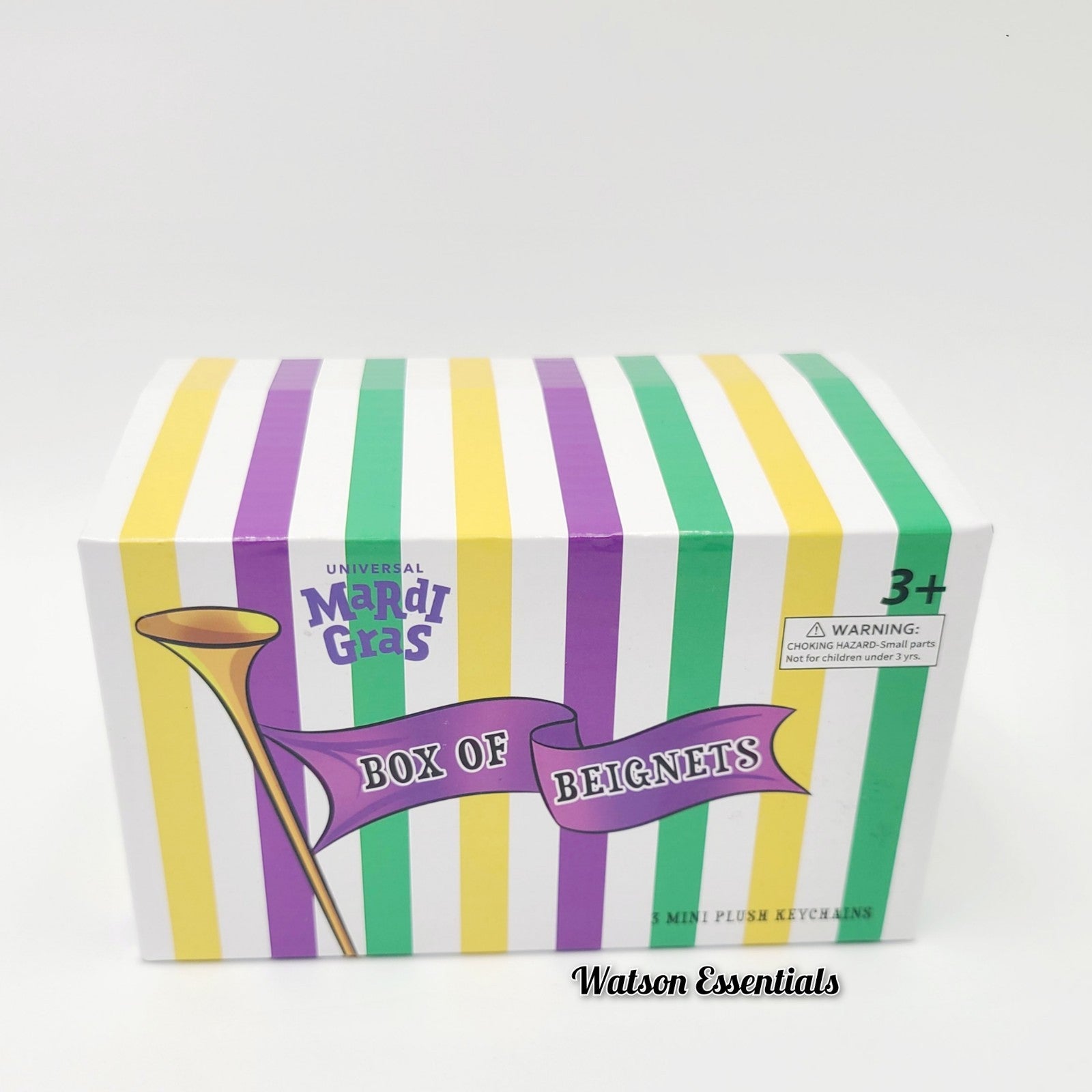 *3 Keychain Set* 2026 Universal Studios Mardi Gras Box of Beignets Mini Plush