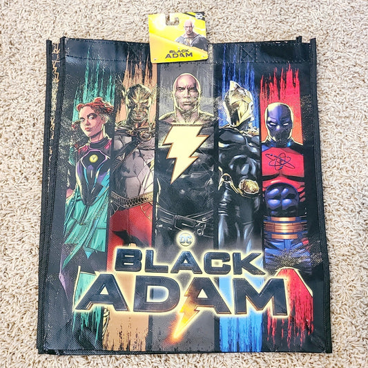 DC COMICS: BLACK ADAM Shopping Tote Reusable Bag By Legacy 13" Light Weight Thin