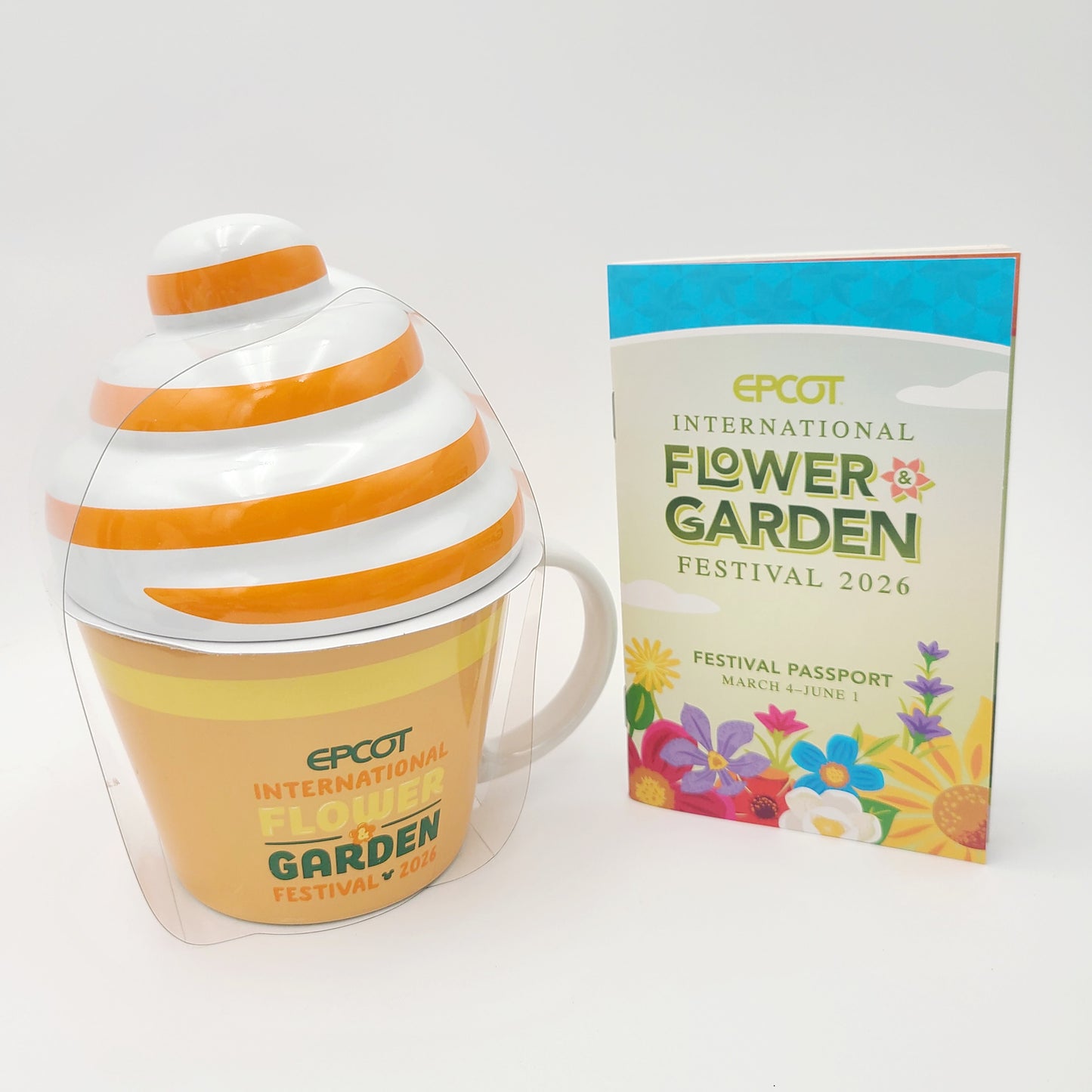 2026 Disney Park Epcot 2026 Flower & Garden Orange Bird Ice Cream Coffee Cup Mug