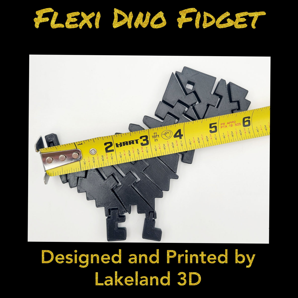 *Choose Color* 3D Printed Chrome DINO Dinosaur T-Rex Flexi Fidget Toy Decor Gift