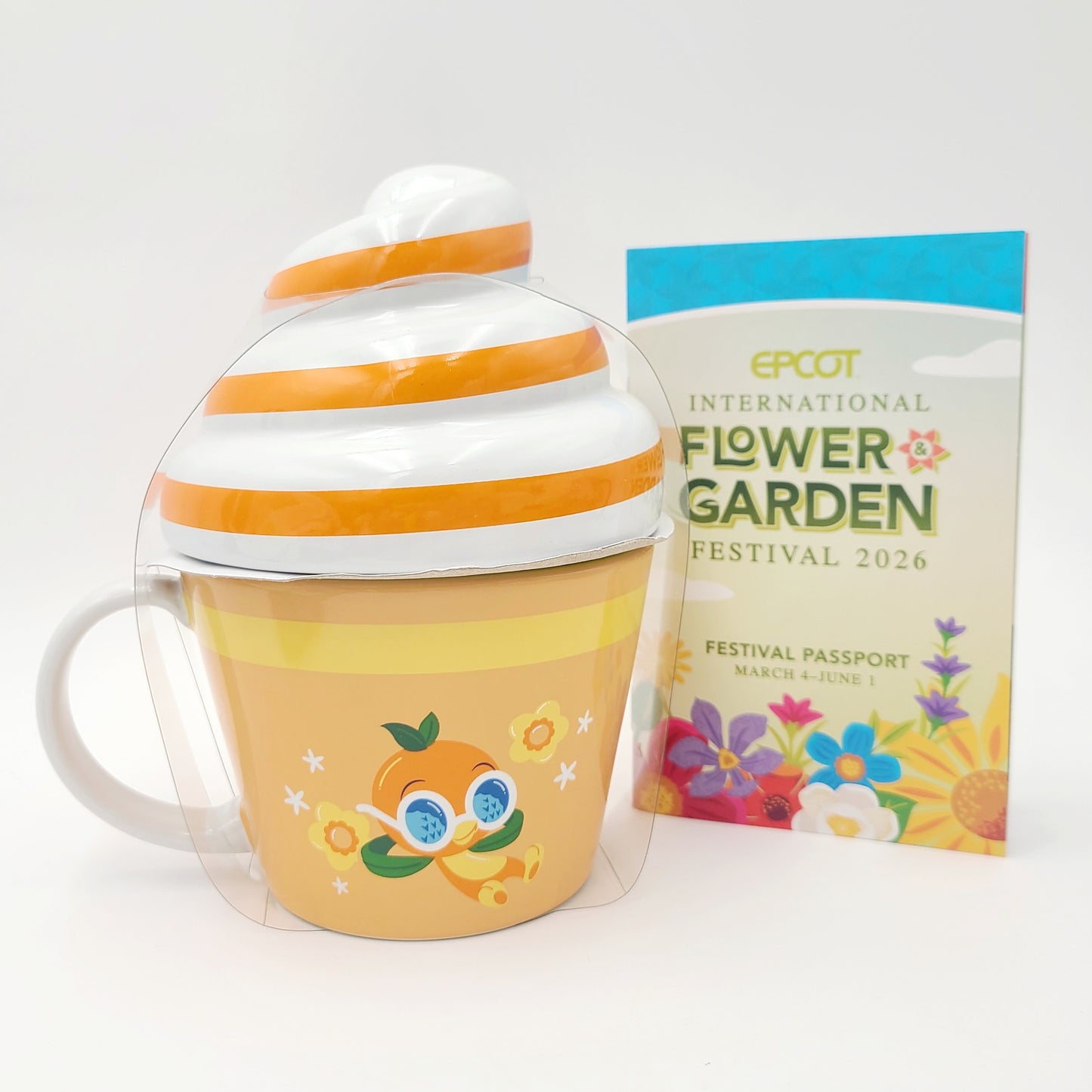 2026 Disney Park Epcot 2026 Flower & Garden Orange Bird Ice Cream Coffee Cup Mug
