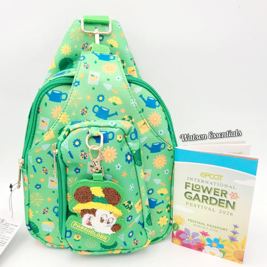 Disney Parks 2026 Epcot Flower & Garden Mickey Annual Passholder Sling Backpack