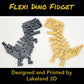 *Choose Color* 3D Printed Chrome DINO Dinosaur T-Rex Flexi Fidget Toy Decor Gift