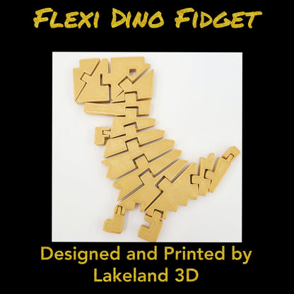 *Choose Color* 3D Printed Chrome DINO Dinosaur T-Rex Flexi Fidget Toy Decor Gift