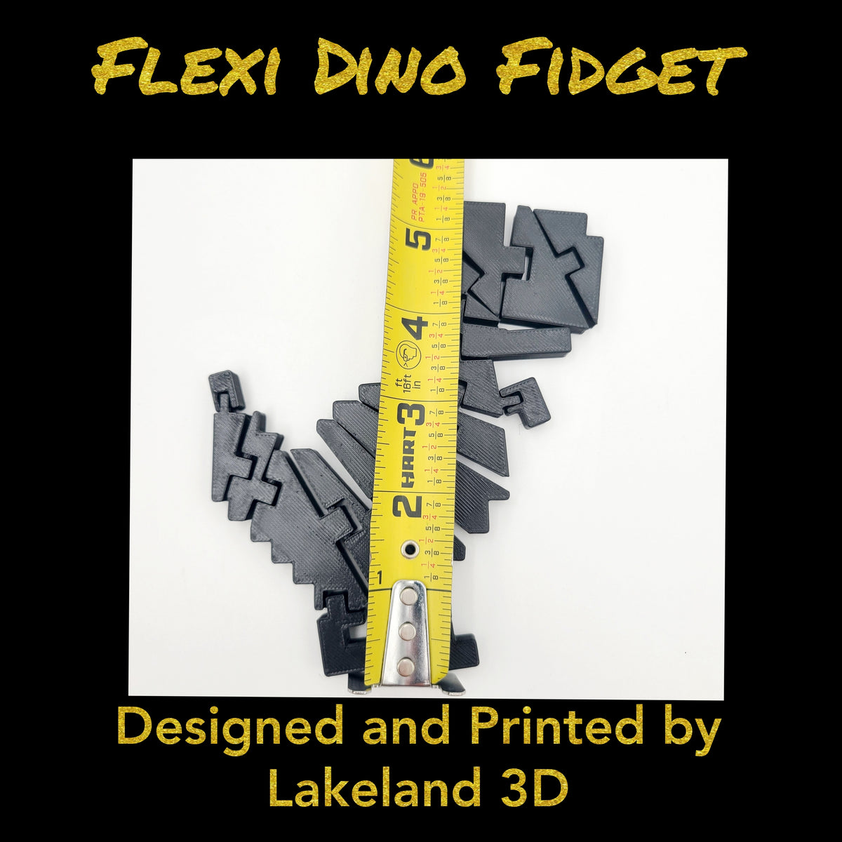 *Choose Color* 3D Printed Chrome DINO Dinosaur T-Rex Flexi Fidget Toy Decor Gift