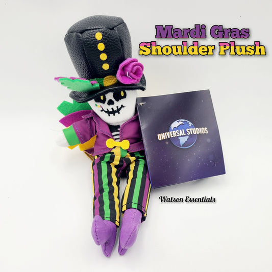 (1) Universal Studios 2026 Mardi Gras Baron Tonton Skeleton Shoulder Pal Plush