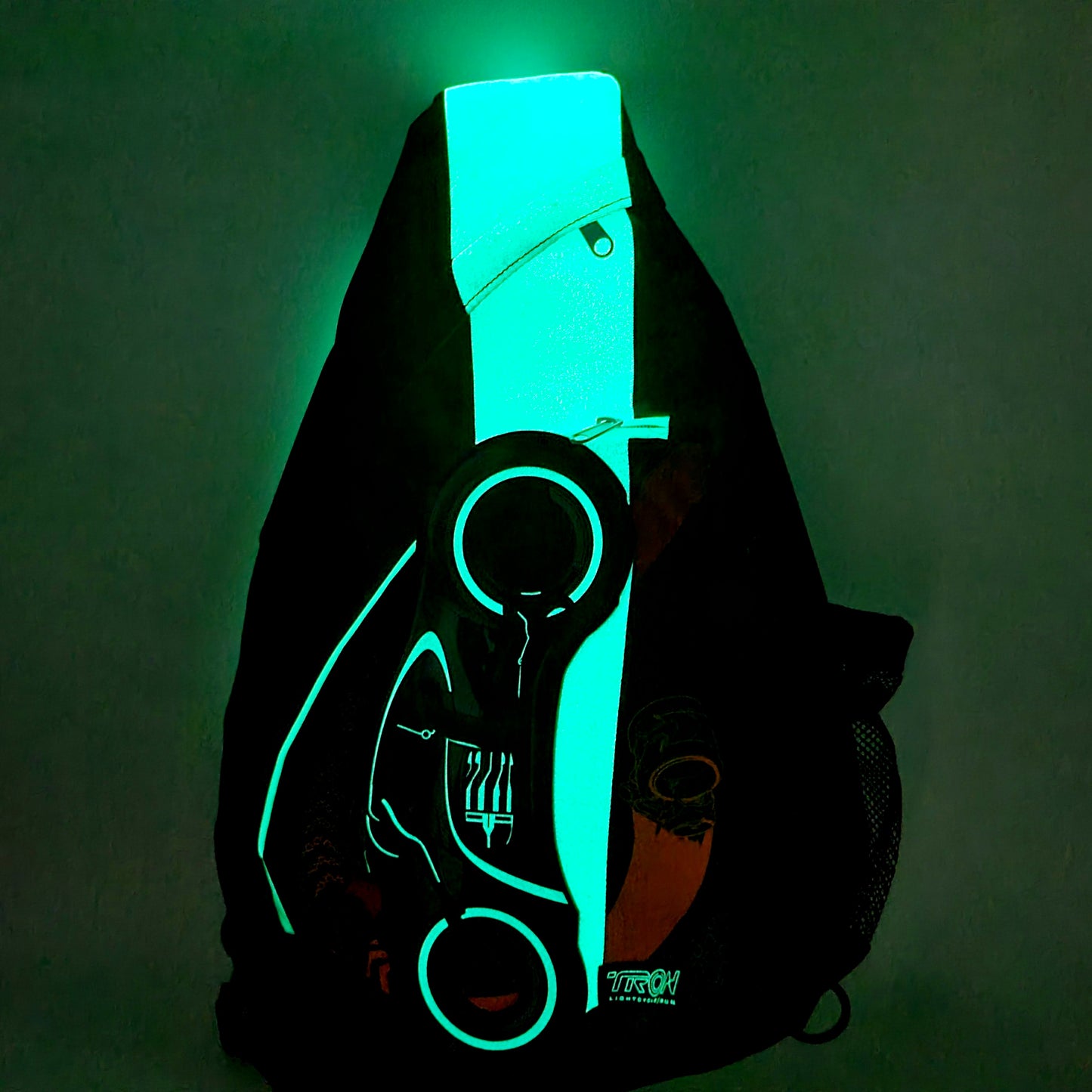 NEW Disney Parks WDW TRON Lightcycle Run Crossbody Sling Bag Glow In The Dark